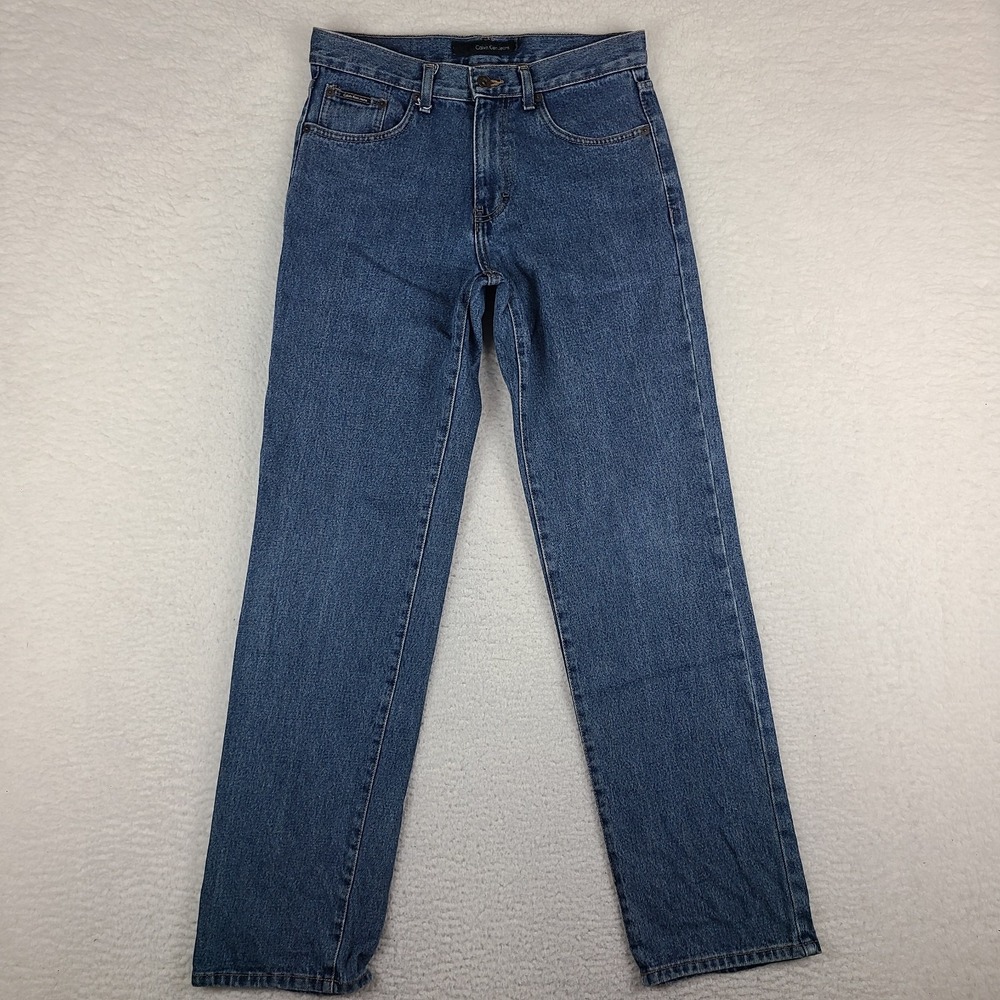 Calvin Klein Jeans Mens 30x32 Blue Straight Leg 100% Cotton Medium Wash VTG
